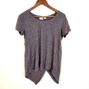 Kenar Short Sleeve V-Back Blouse Gray Size Small